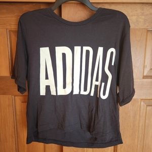 ADIDAS Womens Crop Tshirt, Black, Size Small